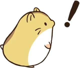 ❗ hamster, exclamation mark, alert, cute, animal, rodent telegram sticker
