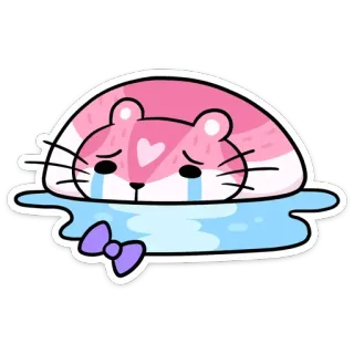 😭 dễ thương, kawaii, hoạt hình, khóc, buồn, chuột hamster, động vật telegram sticker