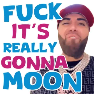 😳 FUCK IT'S REALLY GONNA MOON нецензурная лексика, оскорбительный, мем, знаменитость, юмор whatsapp sticker
