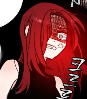 😡 生气, 红发, 动漫, 漫画, 卡通, 表情 telegram sticker