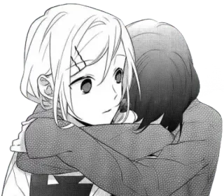 ❤ anime, manga, hugging, friendship, cartoon, illustration telegram sticker