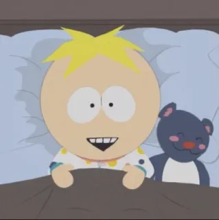 😀 Butters Stotch South Park butters, butters scotch, south park, hoạt hình, ngủ, gấu bông telegram sticker