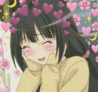 ❤️ アニメガール, ハート, かわいい, 可愛い, 愛, 漫画, 幸せ telegram sticker