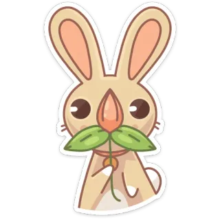 🌹 bunny, rabbit, animal, cute, kawaii, sticker telegram sticker