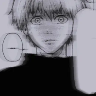 🖤 ... manga, anime, shocked, blank, speech bubble whatsapp sticker