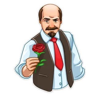 🌹 Vladimir Lenin Lenin, politico, rosa, uomo, comunista telegram sticker