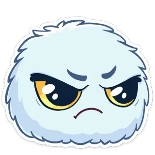 😠 esponjoso, enfadado, mono, sticker, emoji, dibujos animados, personaje telegram sticker