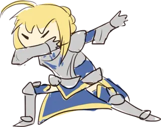 😎 Saber Fate/stay night Anime, Personaggio, Fate Stay Night, Saber, Dab, Cartone animato telegram sticker