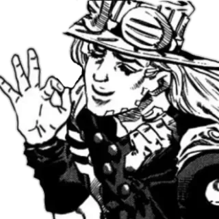 👌 Gyro Zeppeli JoJo's Bizarre Adventure Anime, Manga, Gyro Zeppeli, Jojo's Bizarre Adventure, Signe OK whatsapp sticker