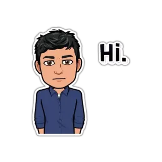 🙃 Hi. Мультфильм, Приветствие, Аватар, Дружелюбный, Повседневный telegram sticker