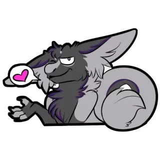 ❤ furry, anthropomorphic, cartoon, cute, character, illustration telegram sticker