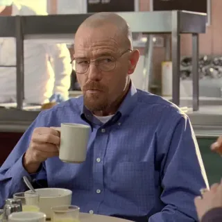 🧪 Walter White Breaking Bad walter white, breaking bad, tv show, bryan cranston, heisenberg, coffee telegram sticker