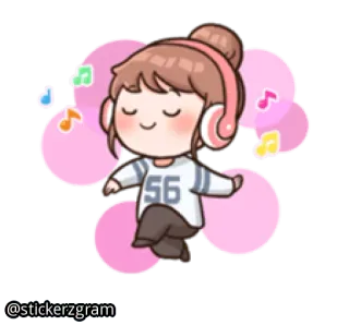 💃 @stickerzgram Dibujos animados, Chica, Música, Auriculares, Baile, Kawaii, Pegatina telegram sticker