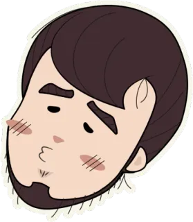 😗 kartun, wajah, pria, stiker, ilustrasi telegram sticker