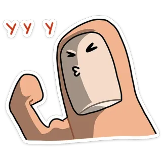 🤛 YYY Cartoon, Lustig, Figur, Kuss, Muskeln, Meme telegram sticker