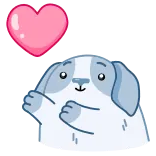 ❤️ 강아지, 애견, 사랑, 하트, 귀여운, 동물, 만화 telegram sticker
