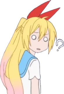 ❓ 动漫, 问号, 困惑, 卡通, 金发, 可爱 telegram sticker