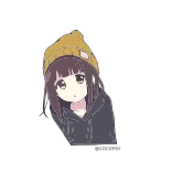🆗 Anime, Niedlich, Mädchen, Mütze telegram sticker
