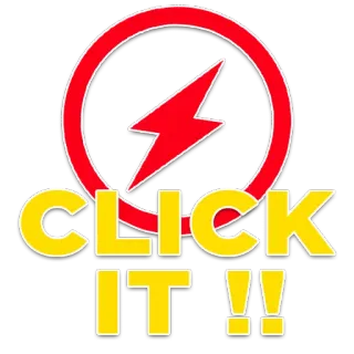 👇 CLICK IT !! Clic, Rosso, Fulmine, Pulsante telegram sticker