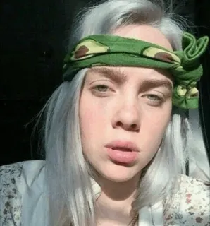 ✨ Billie Eilish Billie Eilish, chanteuse, célébrité, portrait, gros plan, pop star telegram sticker