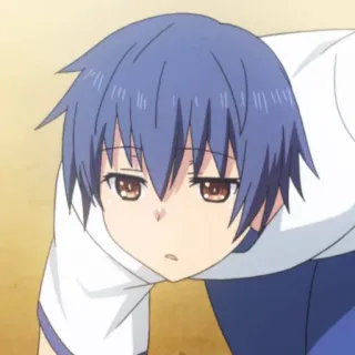 😑 anime, boy, blue hair, bored, tired telegram sticker