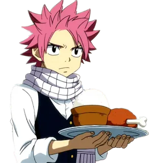 😋 Natsu Dragneel Fairy Tail Anime, Natsu Dragneel, Fairy Tail, Mago, Comida whatsapp sticker