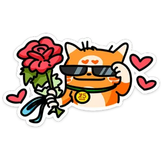 ⭐ x5 MOB Katze, Sonnenbrille, Blume, Herzen, Liebe, Haustier, Cartoon telegram sticker