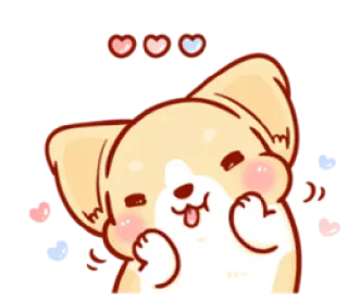 😜 狗, 小狗, 可爱, 动物, 卡通 telegram sticker