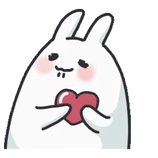 ❤️ lapin, coeur, amour, mignon, animal, dessin animé telegram sticker