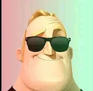 🌟 Mr. Incredible The Incredibles kartun, karakter, Mr. Incredible, kacamata hitam, meme telegram sticker