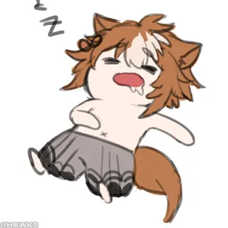 💠 zzz sleepy, dog, anime, cute, chibi, resting telegram sticker