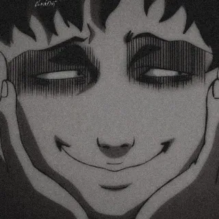 🌪 anime, horror, creepy, smile, dark telegram sticker
