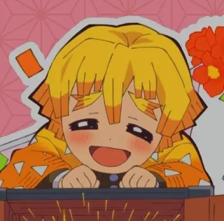 🌟 Zenitsu Agatsuma Demon Slayer anime, chibi, manga, cute, zenitsu, demon slayer telegram sticker