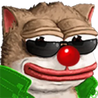 😎 Clown, Cartoon, Tier, Katze, Sonnenbrille, Meme telegram sticker