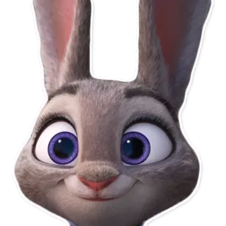 ☺️ Judy Hopps Zootopia dessin animé, lapin, lapin, police, animal whatsapp sticker