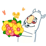 💐 Cartone animato, Animale, Fiori, Carino, Divertente, Illustrazione whatsapp sticker