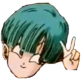 ✌ Bulma Dragon Ball anime, peace, cartoon, smiling, cheerful, Bulma, Dragon Ball telegram sticker