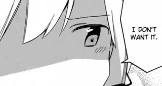 ☹️ I DON'T WANT IT. Manga, Anime, Tekst, Twarz telegram sticker