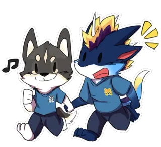 🏃 furry, cartoon, animals, dog, animation, character telegram sticker