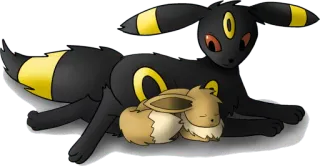 💤 Eevee, Umbreon Pokemon pokemon, eevee, umbreon, lucu, binatang, kartun whatsapp sticker