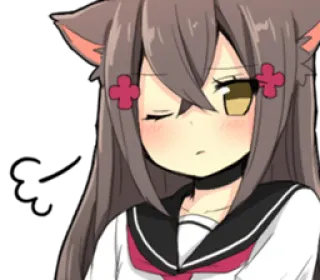 😌 Anime, Neko, Dễ thương, Kawaii, Cô gái, Manga telegram sticker