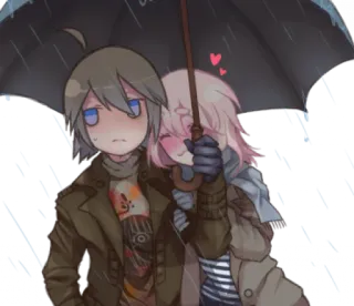 🤗 Anime, Payung, Cinta, Pasangan, Hujan, Kawaii telegram sticker