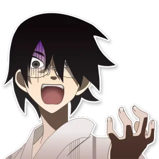 😰 Anime, Sticker, Chocado, Gritando, Homem, Personagem, Desenho animado telegram sticker