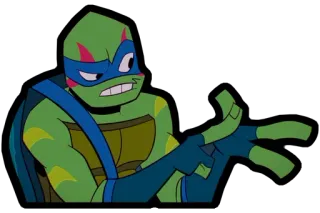 3️⃣ Leonardo เต่านินจา, TMNT, การ์ตูน, เลโอนาร์โด, นินจา, เต่า telegram sticker