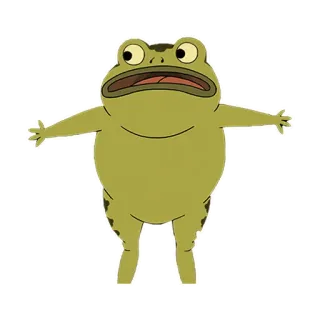 👐 rana, animal, dibujos animados, anfibio telegram sticker