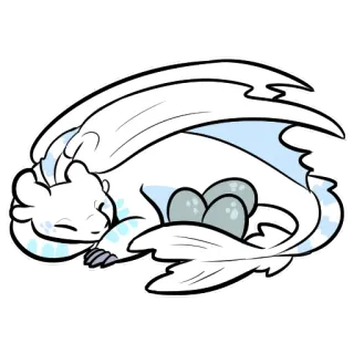 🐣 Light Fury How to Train Your Dragon dragon, furie éclair, bébé, dessin animé, oeufs telegram sticker