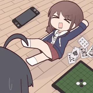 ๐ซ Karin Asaka Love Live! Nijigasaki High School Idol Club anime girl, chibi, gaming, tabletop games, playing cards, cute, reaction whatsapp sticker
