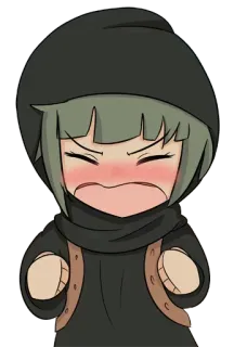😡 อนิเมะ, การ์ตูน, จิบิ, โกรธ, เสื้อฮู้ด telegram sticker