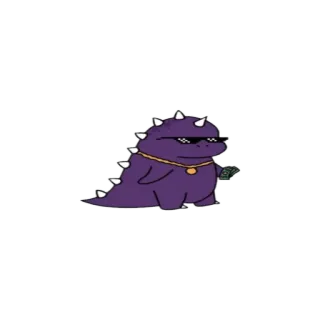 😎 恐龙, 卡通, 钱, 眼镜, 角色 whatsapp sticker