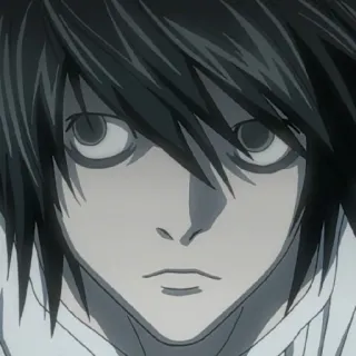 🍎 L Lawliet Death Note Anime, Mangá, L Lawliet, Death Note, Detetive telegram sticker